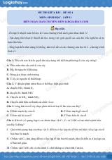 Đề kiểm tra giữa kì 1 Sinh 11 - Đề số 4 có lời giải chi tiết